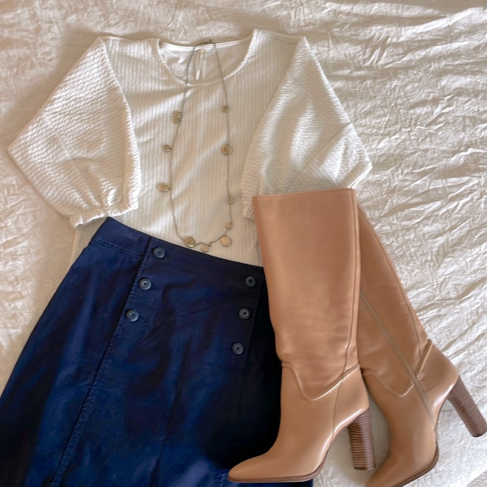 Anthropologie ~ White Bell Sleeve Sweater